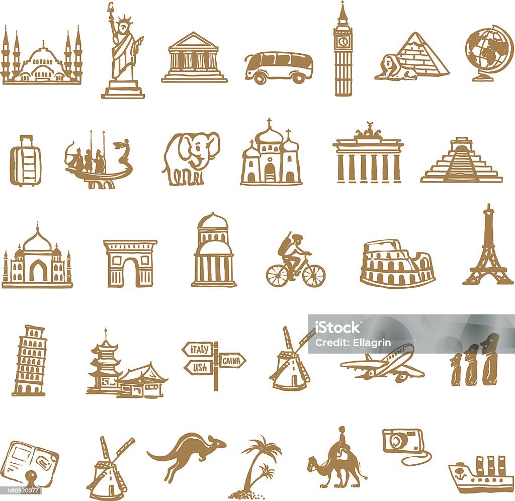 Iconos de turismo - arte vectorial de Arreglar libre de derechos
