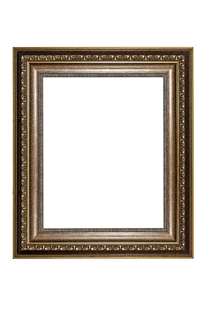 istock Ancient wooden photo frame isolated on white 480920622