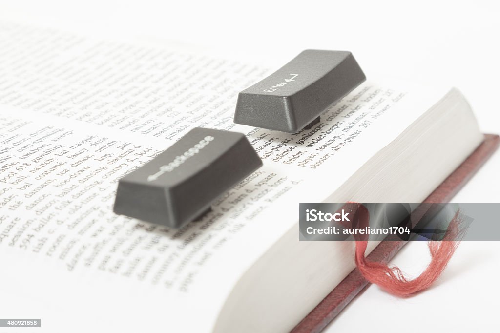 Key Book For Computer Enter And Backspace Computer Keys On A Book Page Stock Photo - Download ...