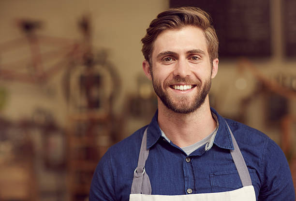 istock Proud of his coffee shop 480921906