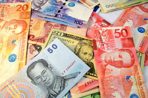 istock Close up of  Various currency notes and coins, different countries 480922030