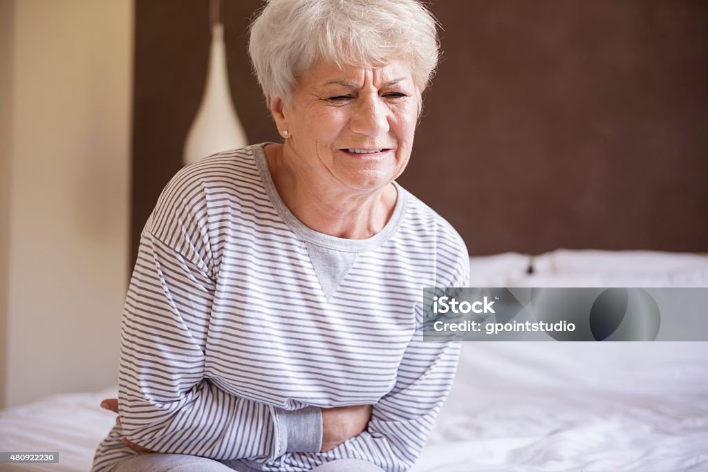 Morning pain of my stomach Stomachache Stock Photo