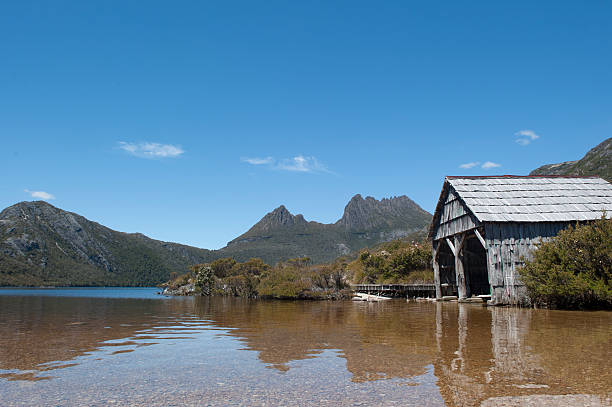 istock Cradle Mountain Tasmania and boat shed 480923892