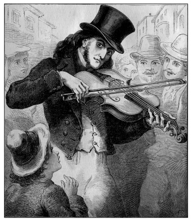 NICOLO PAGANINI (1782-1840) was an Italian violinist and composer. This beautifully detailed image appeared in an 1891 issue of 