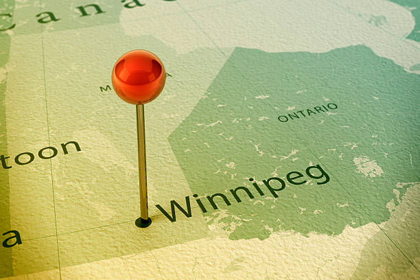 istock Winnipeg Map City Straight Pin Vintage 480927163