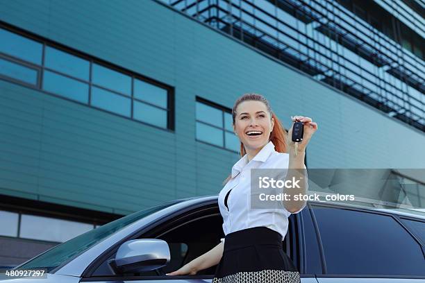 Woman With Car Key Stock Photo - Download Image Now - Adult, Adults Only, Beginnings