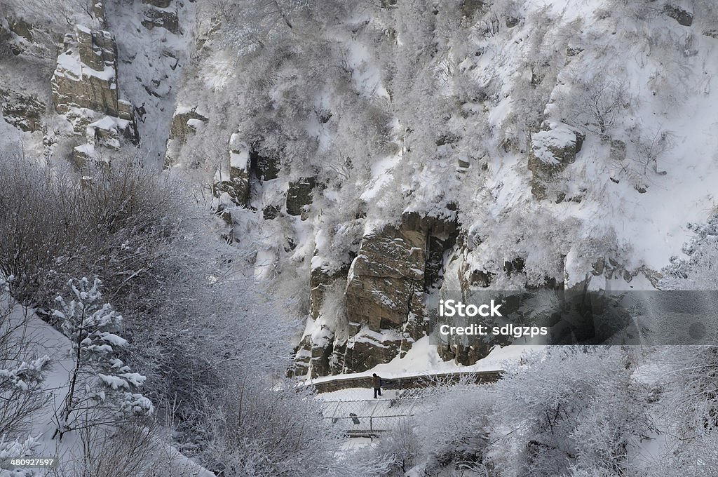 Taishan dans la neige - Photo de Mont Taishan libre de droits