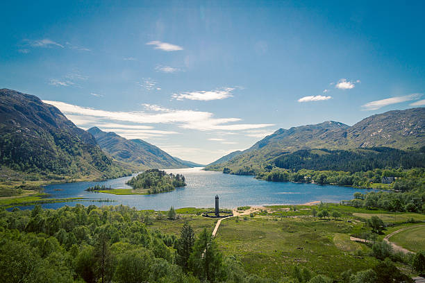 Loch Shiel, Glenfinnan, Scotland A view towards Loch Shiel in Glenfinnan Scotland. scottish highlands stock pictures, royalty-free photos & images