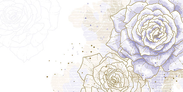 романтический фон с розами - wedding invitation rose flower floral pattern stock illustrations