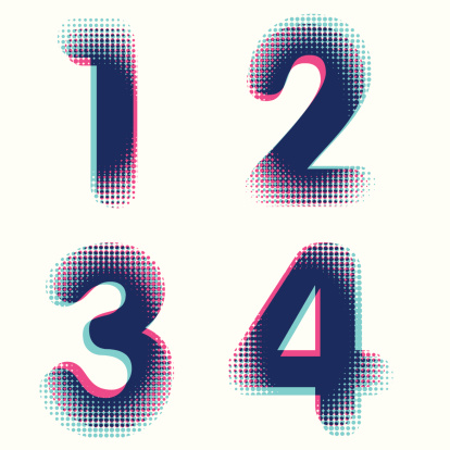 Digital Bitmap Numbers Vector Raster Dotted Bitmap Graphic Numbers Stok Vektör Sanatı & Sayı ...
