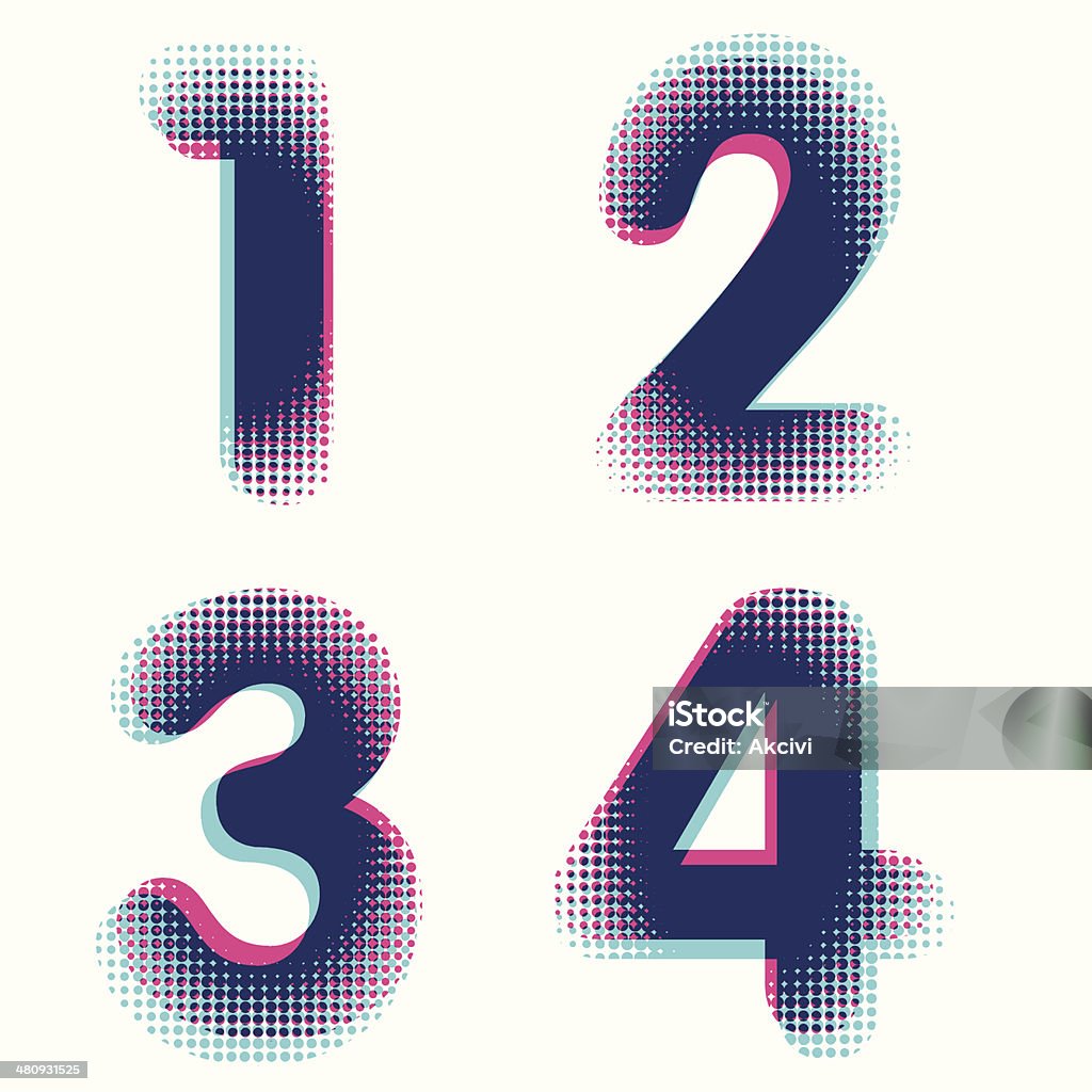 Vector Raster Dotted Bitmap Graphic Numbers Stock Illustration ...