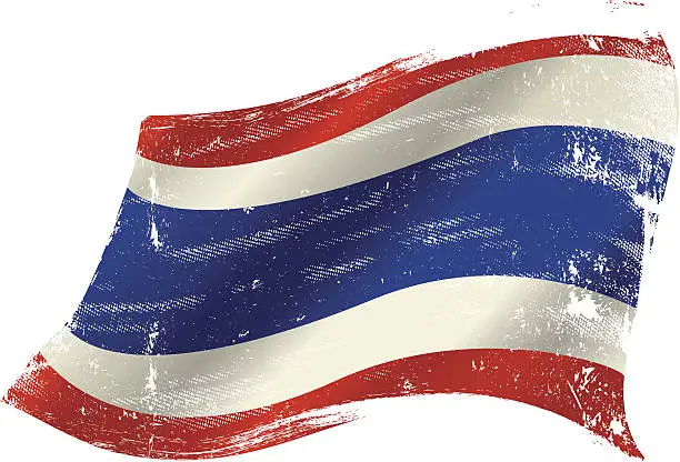 Vector illustration of Thai grunge flag