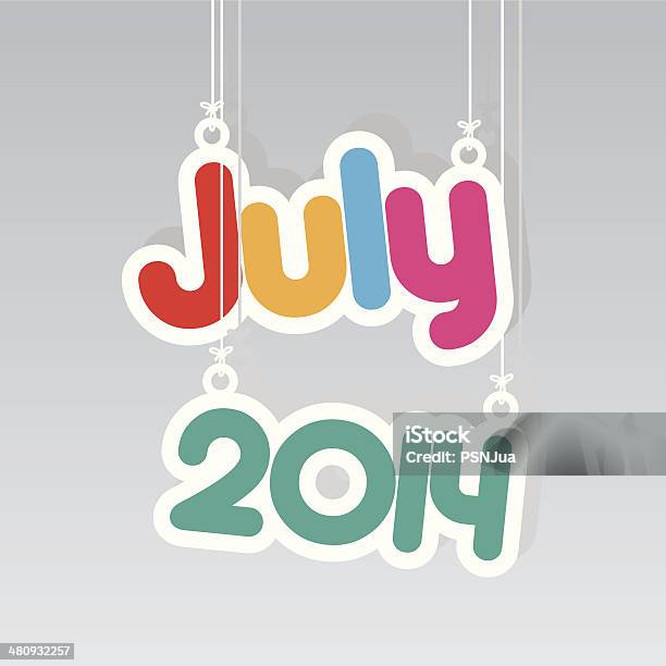 July 2014 Paper Hanging Signeps10 Vector Stock Illustration - Download Image Now - 2014, Annual Event, April