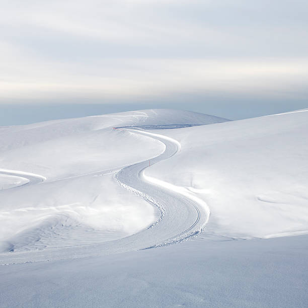 istock Track in snow for cross-country skiing 480935611