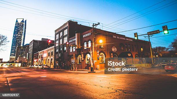 Oklahoma City By Night Stock Photo - Download Image Now - Oklahoma City, Arts Culture and Entertainment, Bar - Drink Establishment