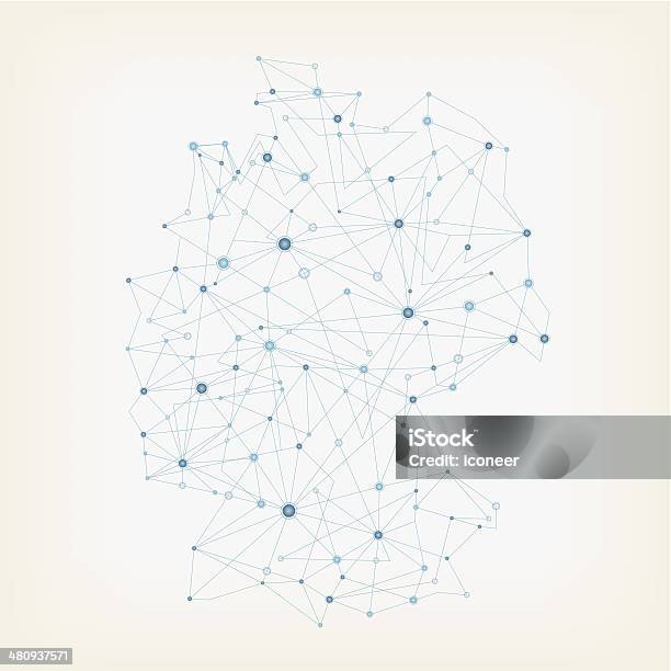 Deutschland Netzwerkkarte Stock Vektor Art und mehr Bilder von Deutschland - Deutschland, Karte - Navigationsinstrument, Rechnernetz