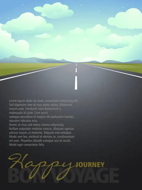 Vector illustration of Happy Journey Background with Copy space