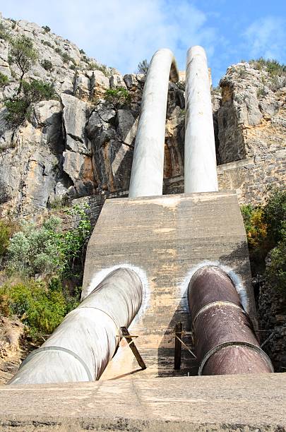 istock Water pipes in the mountain 480938504