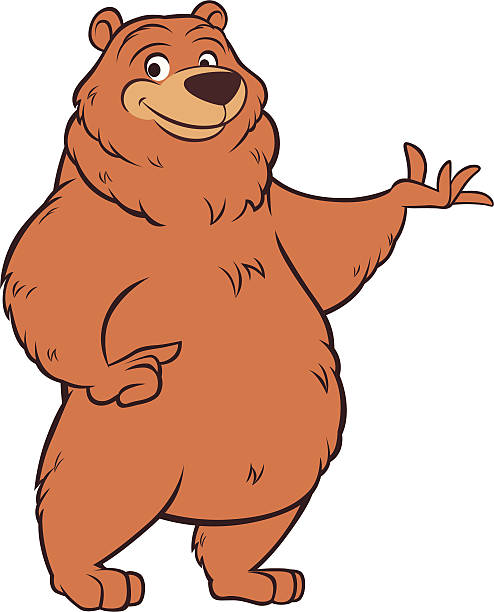 Grizzly Bear - Presenting A bear cartoon bear clipart stock illustrations