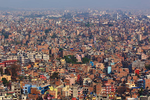 Panarama of Kathmandu city, Nepal stock photo