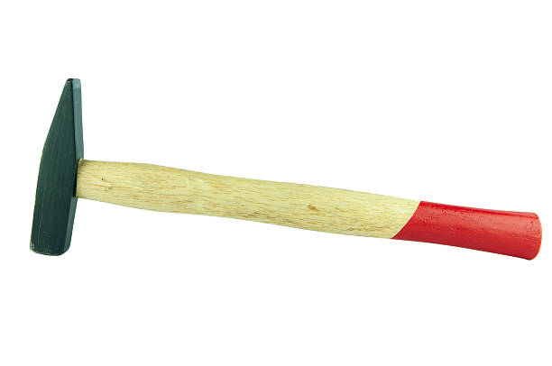 istock Black metal hammer and yellow red handle 480941673