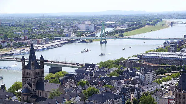 High angle view of Cologne City