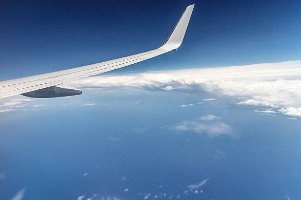 istock aerial sky view Wing plane at picture 480945788