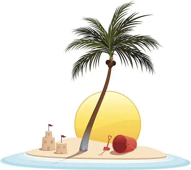 Vector illustration of Beach Palm Tree