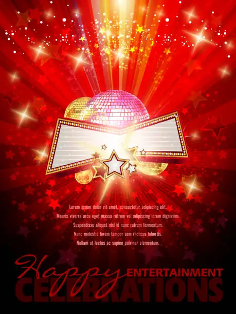 Vector illustration of Entertainment Marquee Background with Copy space