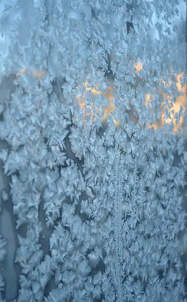 Frost window. Winter.