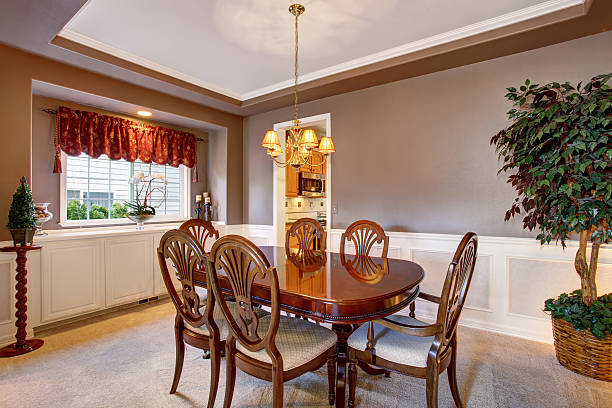 istock Grand dinning room with perfect table set, and carpet. 480952284