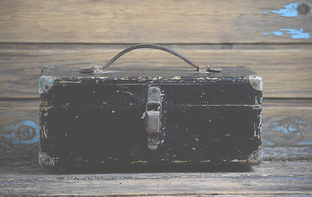 istock Old and dirty wooden suitcase 480952348