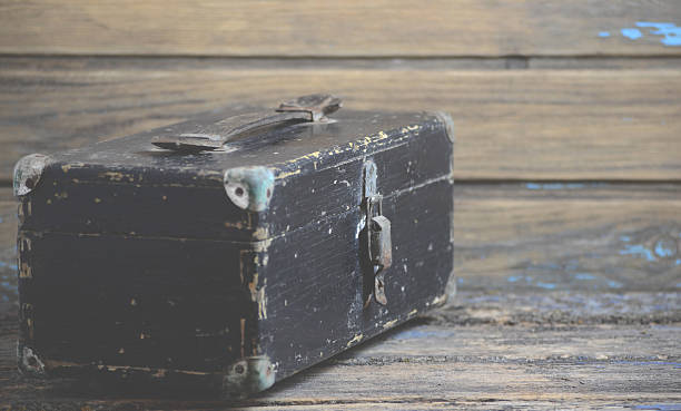 istock Old and dirty wooden suitcase 480952366