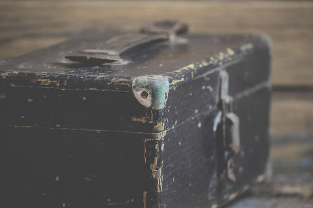 istock Old and dirty wooden suitcase 480952370