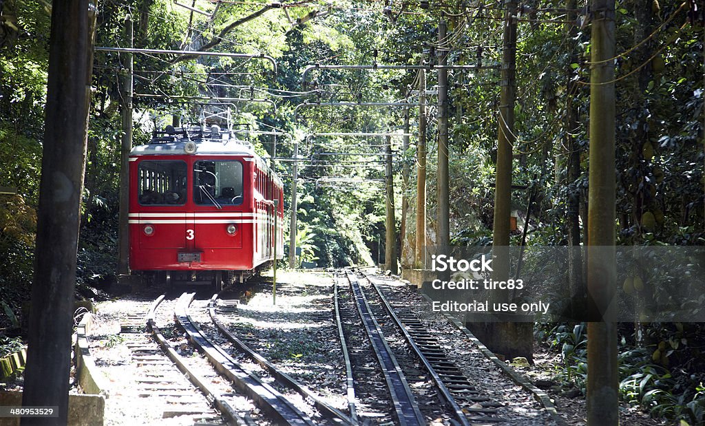 Rio De Janeiro, estrada De ferro funicular até o Corcovado - Foto de stock de Corcovado royalty-free