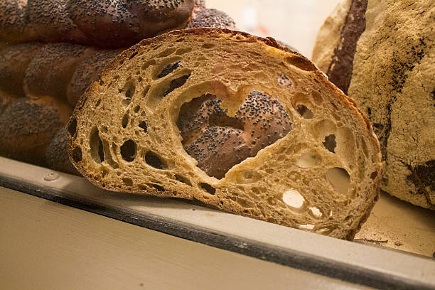 Pieces of home-made bread in the shape of love hearts.