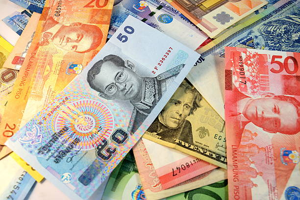 istock Close up of  Various currency notes and coins, different countries 480956906