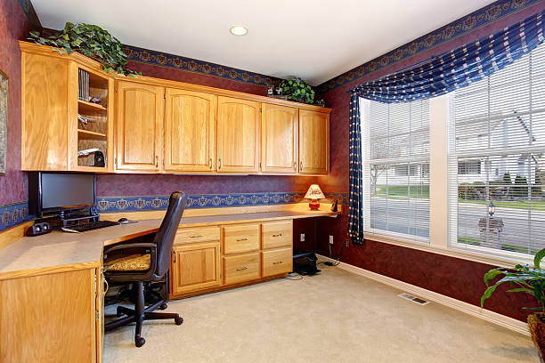 istock Large office room with chair and desk. 480957006
