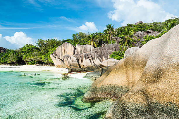 istock Anse Sous d'Argent beach with granite boulders 480957611