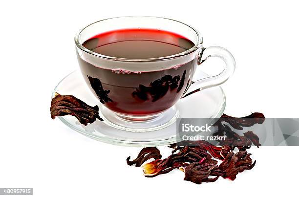 Tea Hibiscus With Petals Stock Photo - Download Image Now - Alternative Therapy, Cold Drink, Colors