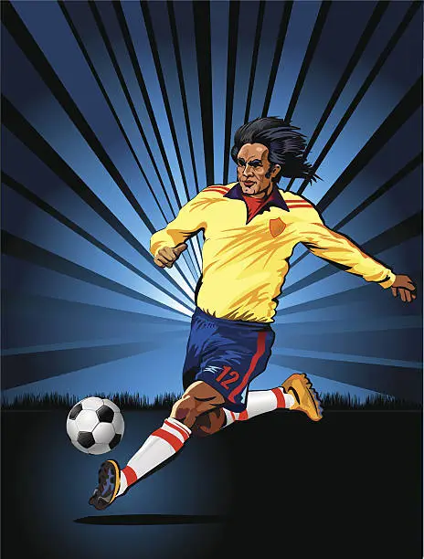 Vector illustration of Soccer striker