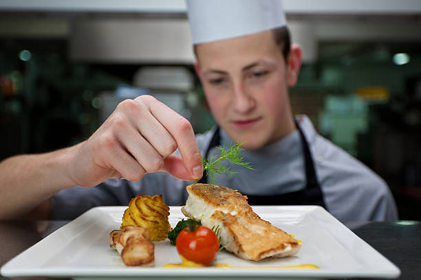 cozinhar servir uma refeição - zubereiten imagens e fotografias de stock