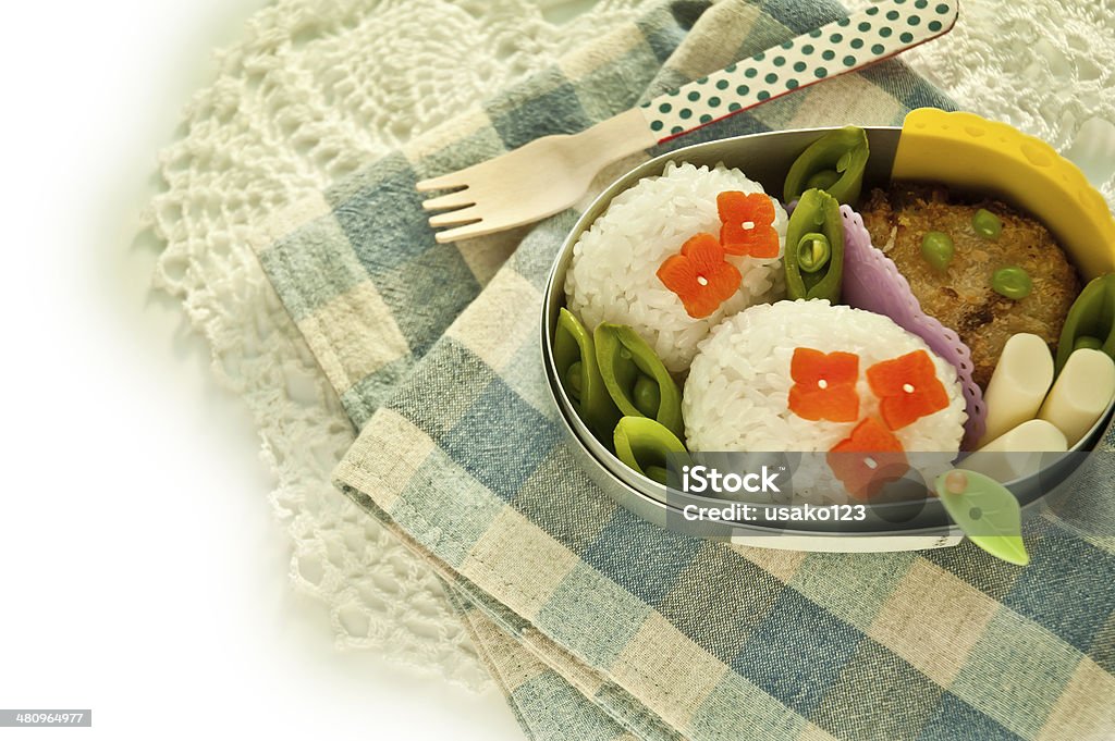 Lunch of hydrangea motif Lunch hydrangea motif made ​​of rice balls. Croquette Stock Photo