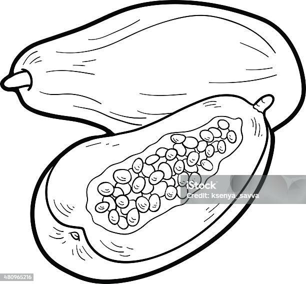 Coloring Book Fruits And Vegetables Stock Illustration - Download Image Now - 2015, Activity, Agriculture