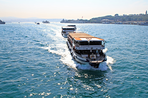 Passenger ferries in Bosporus Strait, Istanbul