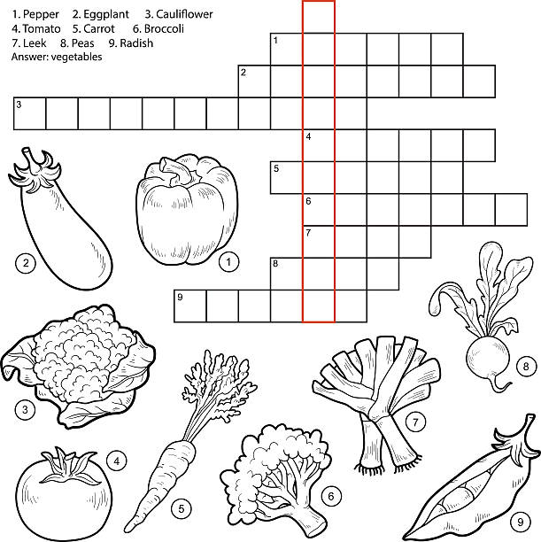 ベクトル crossword 、お子様用のゲームの野菜 - carrot vegetable food isolated点のイラスト素材／クリップアート素材／マンガ素材／アイコン素材