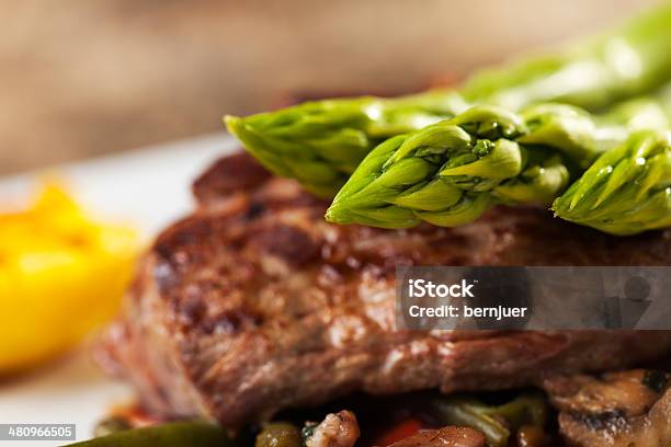 Steak With Asparagus Stock Photo - Download Image Now - Grilled, Springtime, Steak