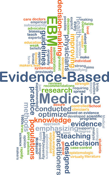 evidence-based ebm fondo del concepto de medicina - emphasizing fotografías e imágenes de stock