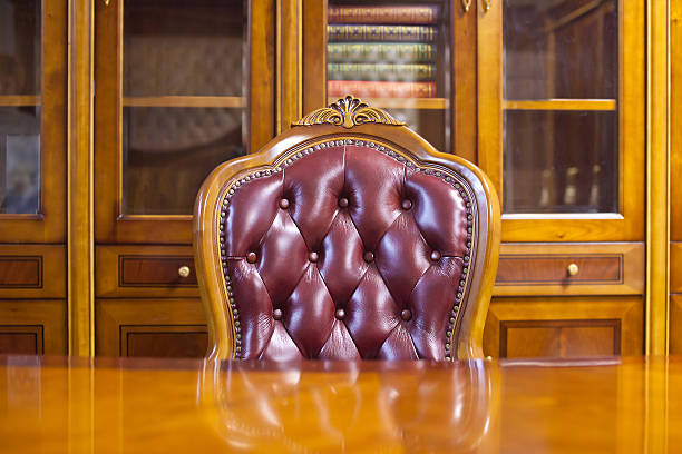 Fragment of the interior of the working cabinet stock photo