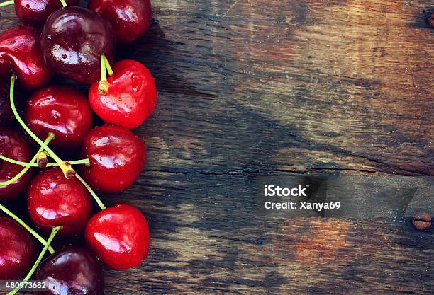 Ripe Sweet Cherries Stock Photo - Download Image Now - 2015, Backgrounds, Berry Fruit
